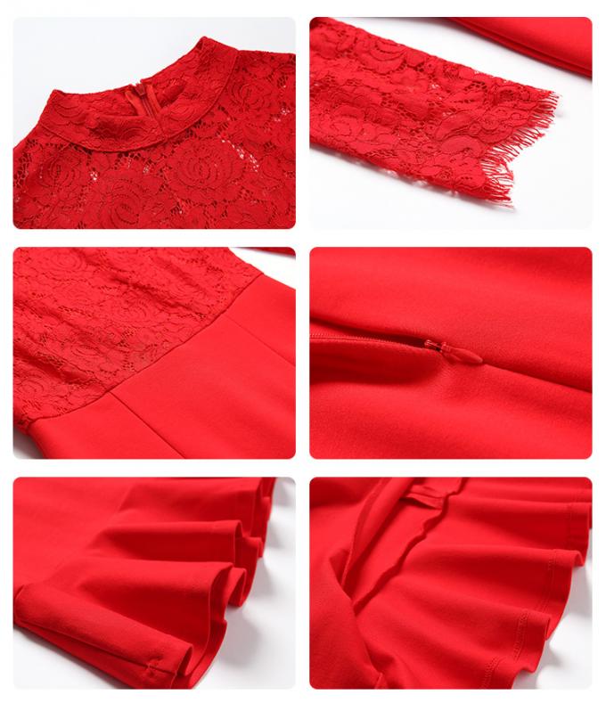 Рукава дизайна ДЖС 37 шнурок пригонки нового длинного тонкий шить красные сексуальные платья для женщин