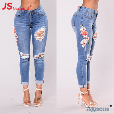 Женщины джинсов ОДМ ОЭМ длинные тощие плюс джинсы Вайстед размера высокие тощие